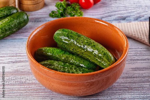 Homemade lightly salted cucumbers snack