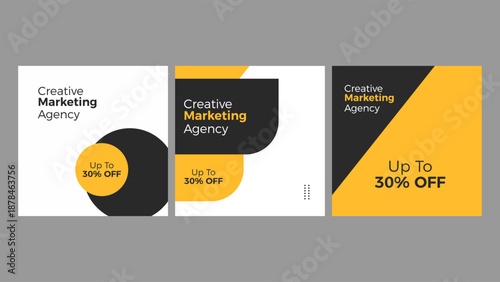 Social media post banner business marketing flat color vector illustration template design