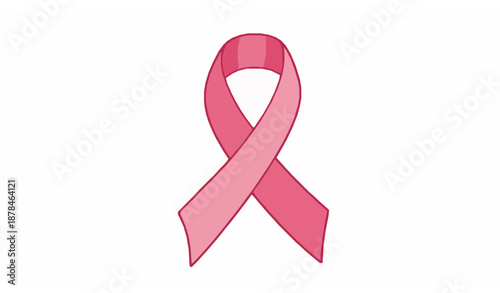 Hand drawn pink ribbon awareness illustration vector