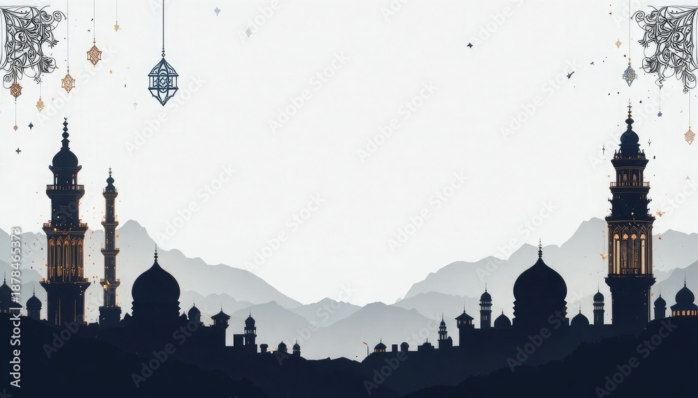 Fototapeta premium ramadan kareem style editable template background minimalist and islamic style eid mubarak iftar party.