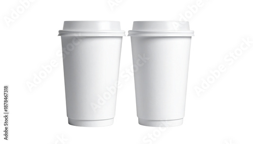 Wallpaper Mural A blank white disposable coffee cup with a plastic lid isolated on a white background for hot beverages or cafe drinks Torontodigital.ca