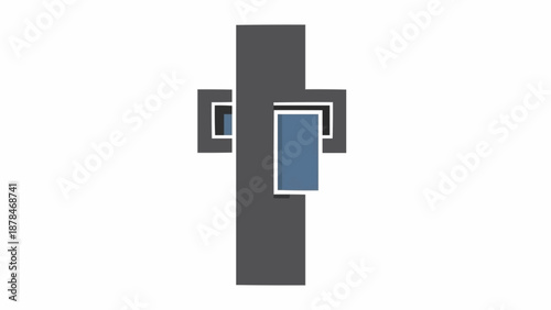 Geometric shapes form abstract design.