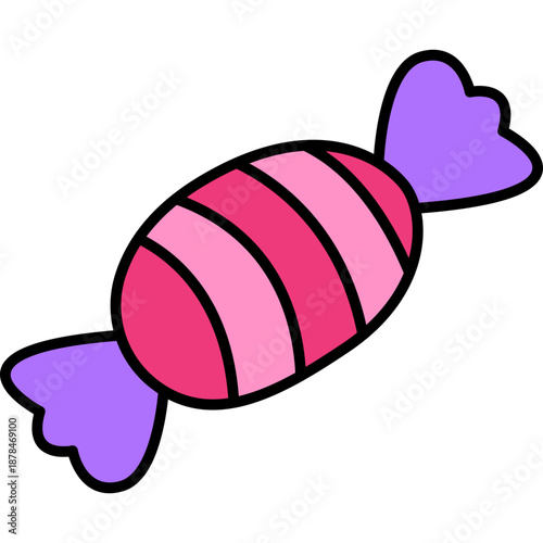 Wrapped Candy Icon Cute Illustration