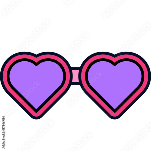 Heart Shaped Glasses Icon