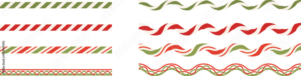 Obraz premium Christmas candy cane border patterns