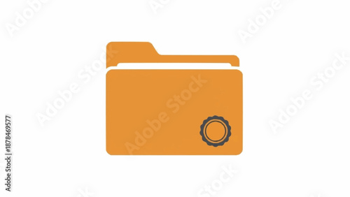 Locked orange folder with security.