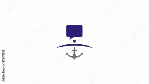 Nautical Anchor Emblem Design Logo.