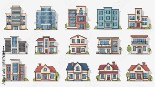 Collection of Diverse Building Styles and Architectural Designs.