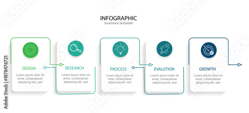 Vector Infographic label design template with icons and 5 options or steps. Vector Illustration.