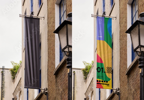 Blank Advertising Fly banner Mockup in Dublin City