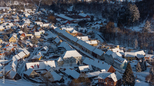 Φωτογραφία Luftbildaufnahme aus Güntersberge im Harz Selketal