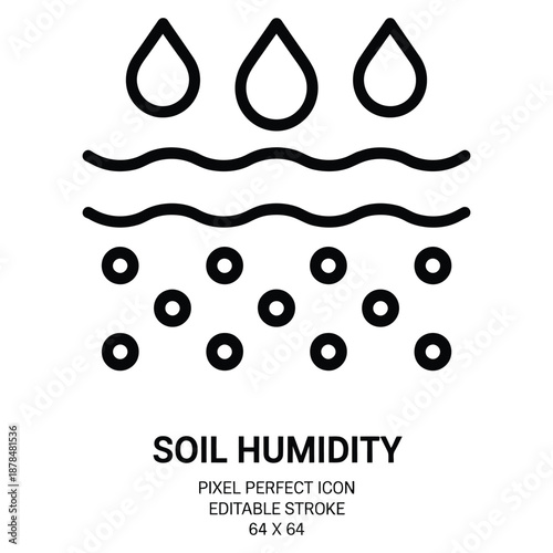 Soil humidity icon set for agriculture and gardening needs