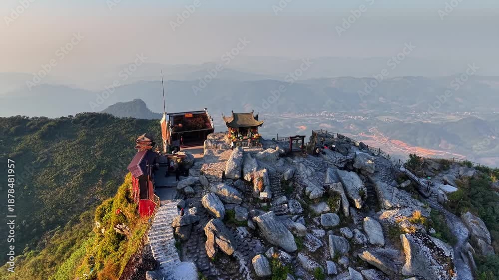 custom made wallpaper toronto digitalView of Chua Dong, the copper pagoda on the top of Yen Tu mountain, Vietnam, Quang Ninh province, Vietnam
