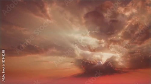 Cinematic Golden Hour Sky with Beautiful Cloudscape