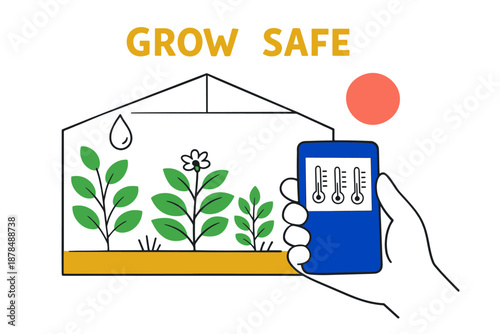 Smart greenhouse monitoring with mobile app for safe plant growth