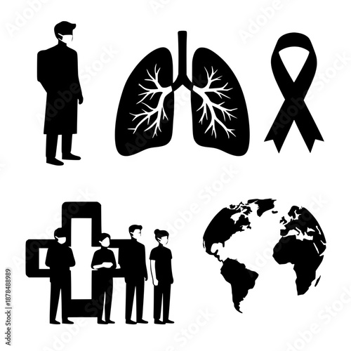 world tuberculosis day vector  icon