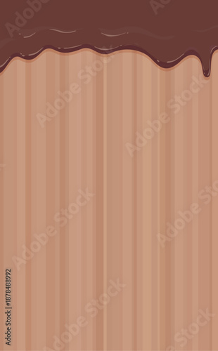 とろけるチョコレートとストライプ背景_縦