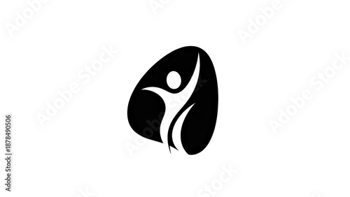 Symbolic Abstract Human Silhouette Vector for Nonprofit Organizations and Social Support