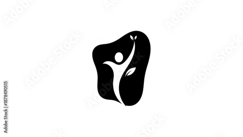 Minimalist Human Figure Abstract Logo Silhouette for Wellness and Personal Growth Branding