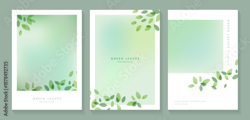 新緑とグラデーションのポスターテンプレートセット