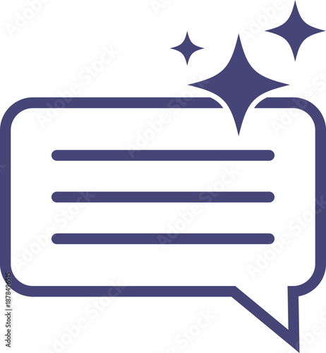 AI chat and write icon with message bubbles, pen and document symbols. Artificial intelligence assistant for text generation, content creation and communication in digital software platforms. 