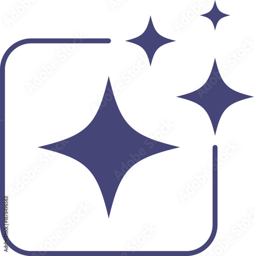 AI image and video generate icon with sparkle star, photo, play button. AI creative tools for digital media, content generation and modern application interface. 