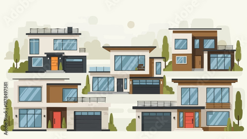 Modern Residential Houses Collection Architectural Design.