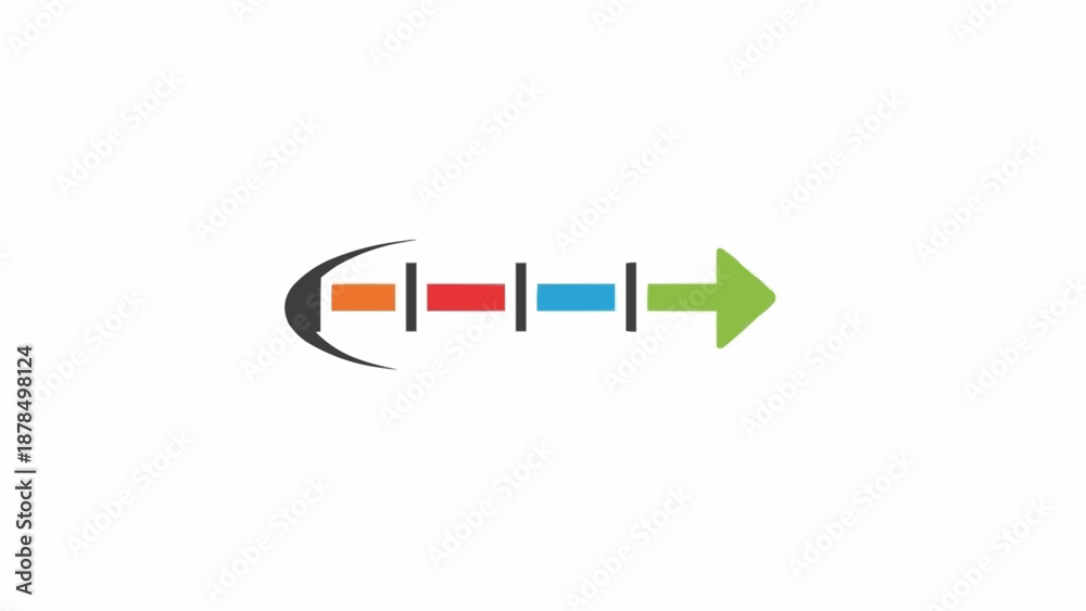 Fototapeta premium Colorful Right Arrow Button Icon.