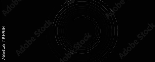et of black thick halftone dotted speed lines. Speed lines in circle form. Geometric art. Design element for frame, logo, tattoo, web pages, prints, posters, template, abstract vector background.