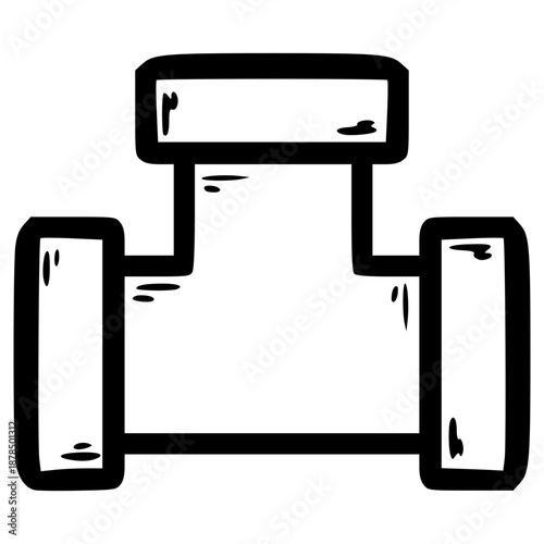 doodle pipe illustration hand drawn outline vector