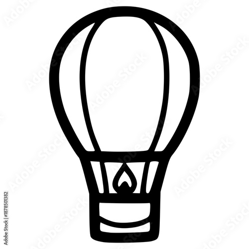 doodle hot air ballon illustration hand drawn outline vector