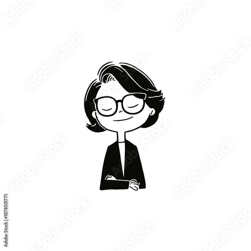 President. President simple black and white line art vector logo