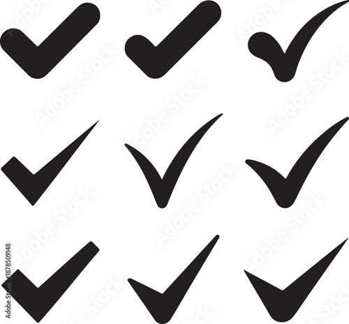 black check mark icons on white background