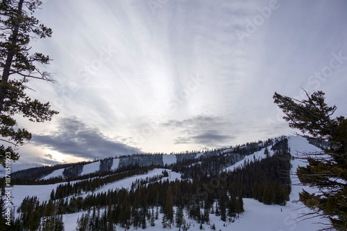Obraz na plátne Showdown Skiing area in Montana