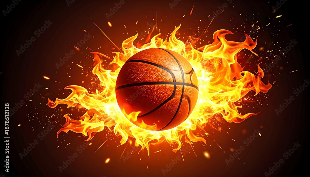 Fototapeta premium basketball in flames