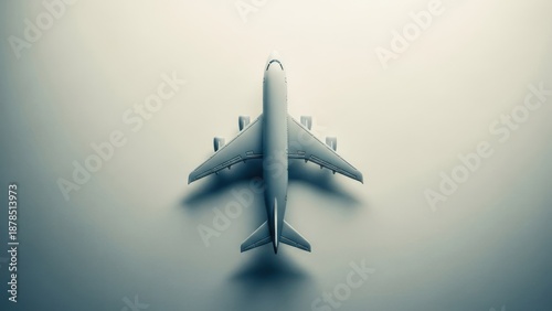 Wallpaper Mural Top-down view of a toy airplane on a gradient background, suggesting flight Torontodigital.ca