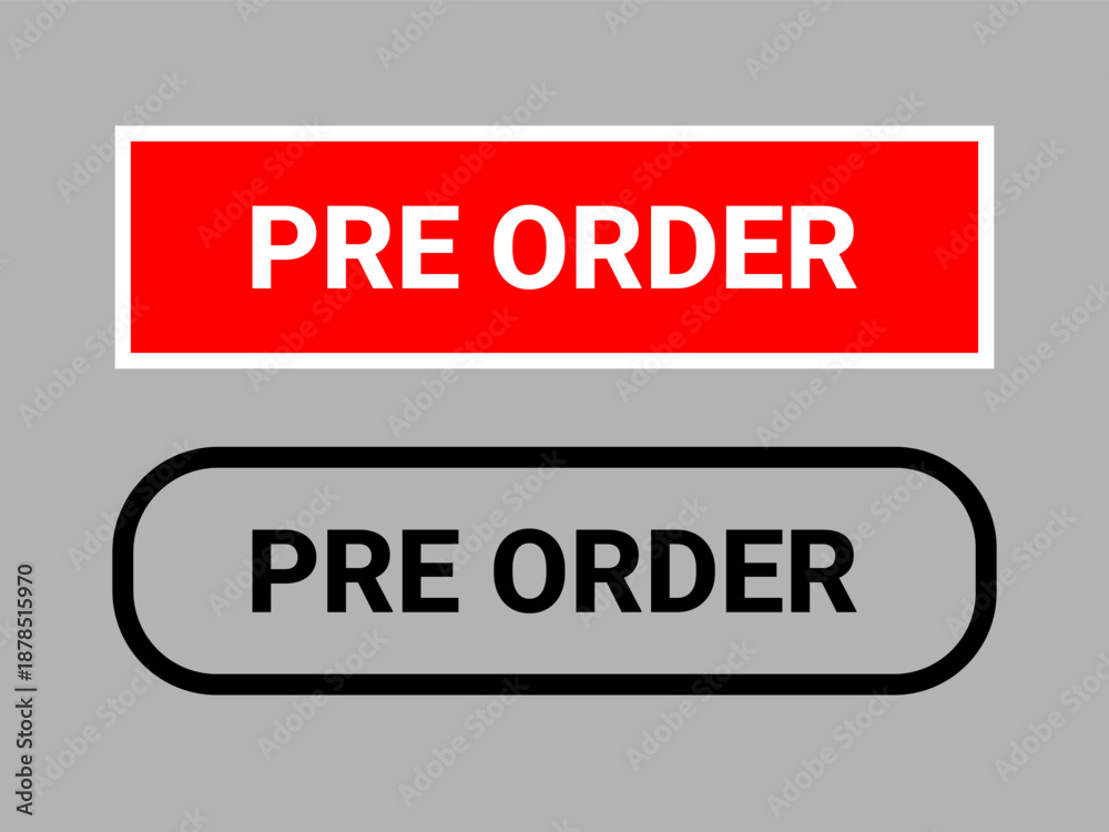 Fototapeta premium Pre-order tag button. Pre-order banner label design with speech bubble shape. 