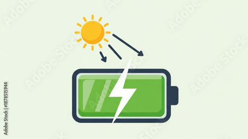 Green battery charging with solar power energy