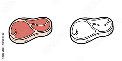 シンプルな豚肉のアイコンイラスト