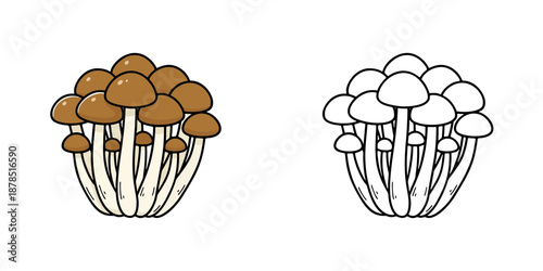 シンプルなしめじのアイコンイラスト