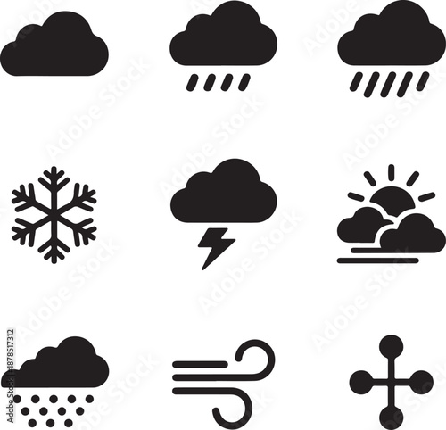 weather icons on white background