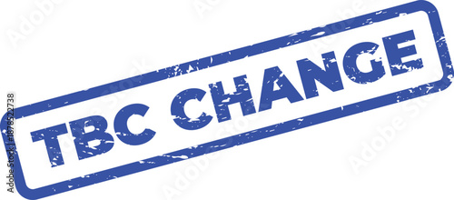 Blue TBC Change Stamp on White Background