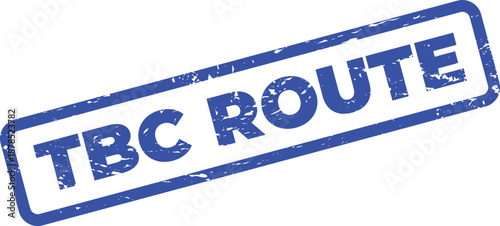 Blue TBC Route Stamp on White Background