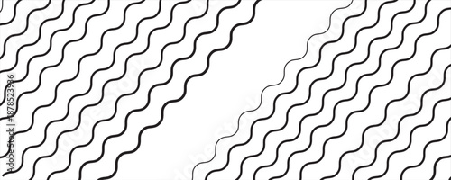 Wavy border pattern set. Repeating wave lines collection. Graphic design elements for decoration. Squiggle and curvy dividers and separators pack. Vector bundle