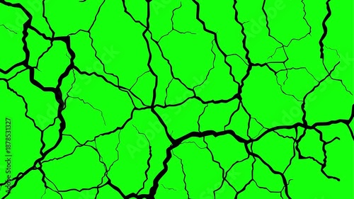 Earthquake Cracking Ground Effect with Green Screen Chroma Key