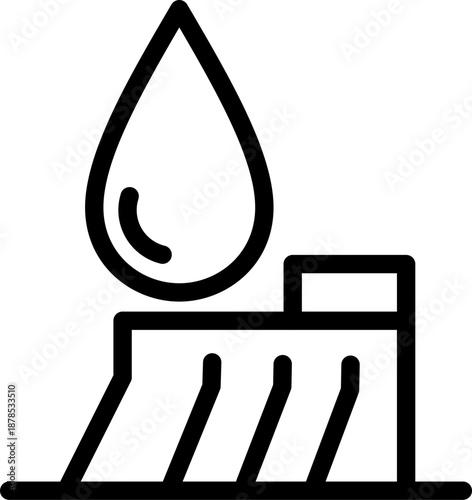 Hydroelectric dam icon for water energy and renewable power station