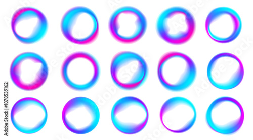 A luminous gradient sphere glows like a distant planet. Purple and blue tones blend smoothly in soft light. The vector illustration feels cosmic, modern, and elegant. PNG