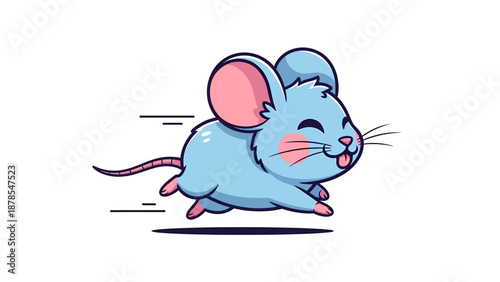 Playful Cartoon Mouse Running Cheerfully
