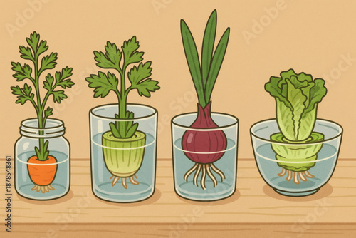 野菜の根を育てる