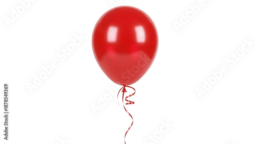 Photos Shiny red balloon PNG isolated on transparent background, festive party decorati